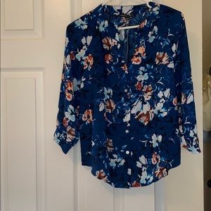 Floral blue blouse